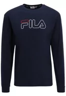 Koszulki męskie - FILA Męska koszulka z długim rękawem, czarna irys, S, Black Iris, S - miniaturka - grafika 1