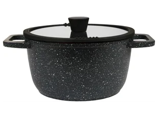 SILVERCREST® Garnek aluminiowy z pokrywką, Ø 24 cm (Wygląd granitu czarny) - Garnki SILVERCREST® Garnek aluminiowy z pokrywką, Ø 24 cm (Wygląd granitu czarny) - Garnki - miniaturka - grafika 1