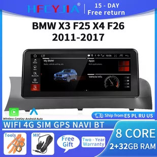 AliExpress Android 10 System IPS ekran samochodowy odtwarzacz stereofoniczny dla BMW X3 F25 F26 2011-2017 WIFI - Motoryzacja Outlet - miniaturka - grafika 1