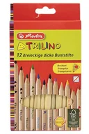 Kredki, ołówki, pastele i pisaki - Herlitz Kredki Trilino 12 sztuk - miniaturka - grafika 1