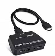 Kable - Splitter Hdmi 1X2 Hdcp 2.2 Ekstraktor Audio 4K/60 - miniaturka - grafika 1