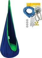 Fotele ogrodowe wiszące - Koala Hammock Fotel hamakowy dla dzieci z zestawem montażowym, Granatowy Kokon 2 - miniaturka - grafika 1