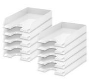 Przyborniki na biurko - Półka szuflada tacka na dokumenty A4 Biały - ZESTAW 10 SZT - miniaturka - grafika 1