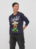 Swetry damskie - Vila Sweter Cupid 14081817 Granatowy Regular Fit - miniaturka - grafika 1