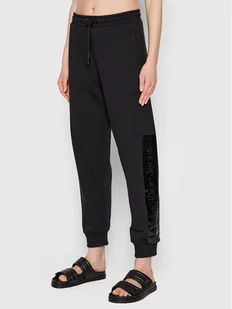 Calvin Klein Jeans Spodnie dresowe J20J217785 Czarny Regular Fit - Spodnie sportowe damskie - miniaturka - grafika 1