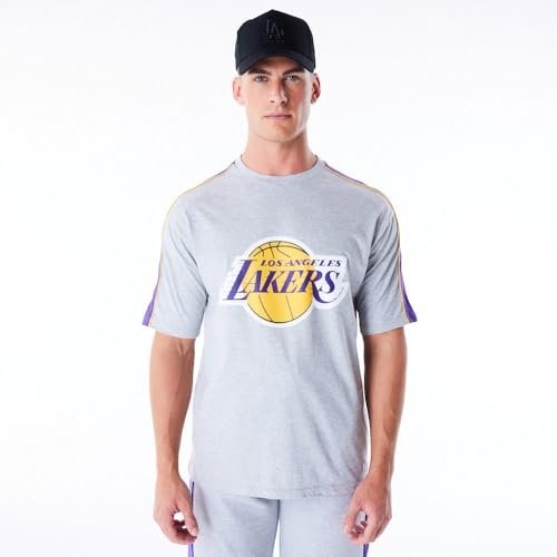 New Era NBA Panel Oversized T-shirt oversize Los Angeles Lakers Heather Grey True Purple