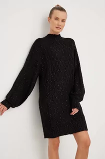 Sukienki - Billabong sukienka kolor czarny mini oversize - grafika 1