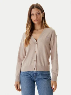 Guess Jeans Kardigan W4BR16 Z3HO2 Beżowy Regular Fit - Swetry damskie - miniaturka - grafika 1