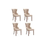 Krzesła - Krzesło do jadalni z aksamitu z nogami z litego drewna, wyściełanym siedziskiem, oparciem w stylu retro i ozdobnym dzwonkiem - miniaturka - grafika 1