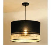Lampy sufitowe - Duolla - Żyrandol na lince DOUBLE RATTAN 1xE27/15W/230V śr. 40 cm czarny/beżowy - miniaturka - grafika 1