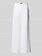 Spodnie damskie - Spodnie materiałowe o kroju wide fit z mieszanki wiskozy z domieszką lnu - miniaturka - grafika 1