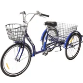 Rowerki biegowe - ROWER 3-KOŁOWY 24 GRANATOWY SHIMANO -7 BIEGOWY OBNIŻONA RAMA - miniaturka - grafika 1