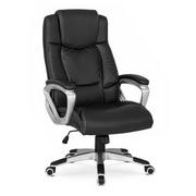 Fotele i krzesła biurowe - Czarny fotel gabinetowy ze skóry ekologicznej - Frax - miniaturka - grafika 1