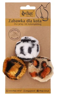 Dingo Zabawka dla kota Piłka Pręguski 3szt - Zabawki dla kotów - miniaturka - grafika 1