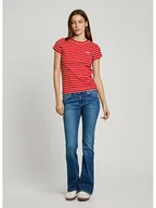 Koszulki i topy damskie - Pepe Jeans Koszulka "Meribel" w kolorze czerwono-białym - miniaturka - grafika 1