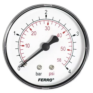 Ferro Manometr 63 mm 1/4 0-4 bar axialny M6304A M6304A - Akcesoria grzewcze - miniaturka - grafika 1