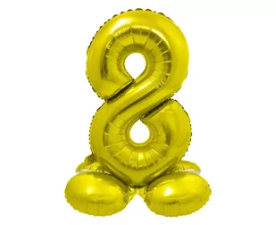 Godan Balon foliowy stojący cyfra 8 złota - 72 cm - 1 szt. CS-SZL8 - Balony i akcesoria - miniaturka - grafika 1