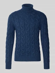 Sweter z dzianiny z golfem - Swetry męskie - miniaturka - grafika 1