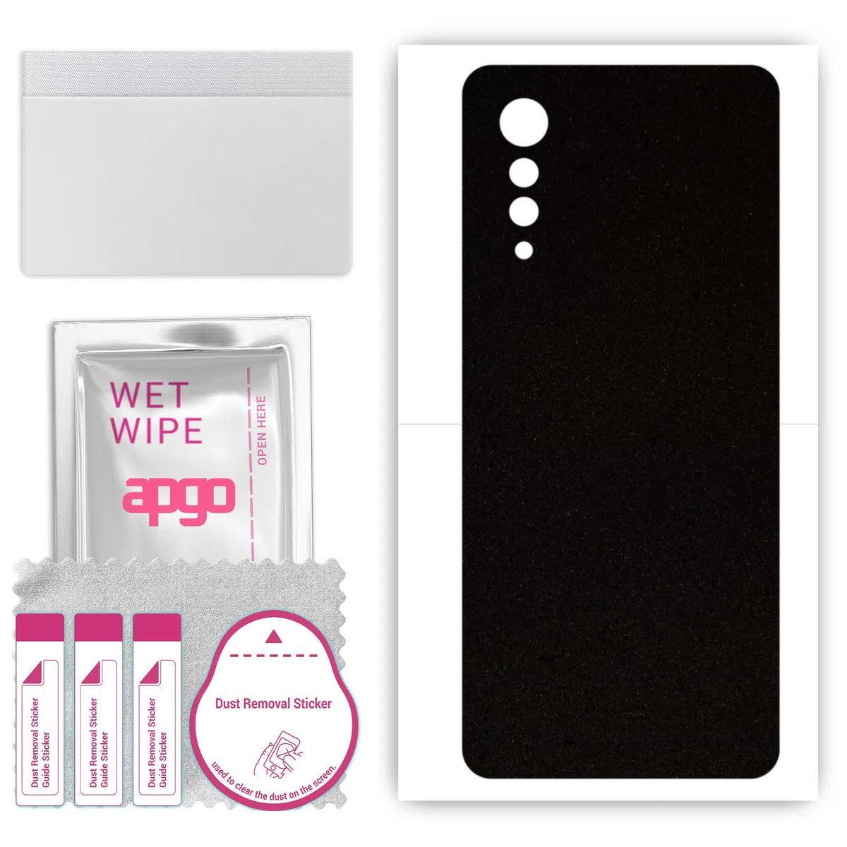 Folia naklejka skórka strukturalna na TYŁ Zamsz do LG Velvet 5G UW - Zamsz Czarny - apgo SKINS