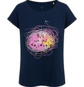 Koszulki i topy damskie - T-shirt damski z napisem nikt nie jest doskonały, granatowy - miniaturka - grafika 1