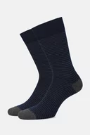 Skarpetki męskie - Skarpety Granatowo-Szare w Paski - miniaturka - grafika 1