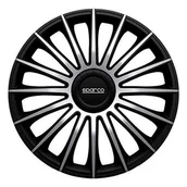 Kołpaki samochodowe - SPARCO Zestaw kołpaków na koła Sparco Torino 15 cali czarny/srebrny SPC1593BKSV - miniaturka - grafika 1