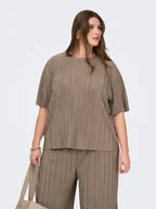 Bluzki damskie - ONLY Carmakoma Bluzka "Ravenna" w kolorze szarobrązowym - miniaturka - grafika 1