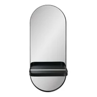 Lustra - Metalowa półka z lustrem Olbia, stal, czarna, 25x12x60 cm - miniaturka - grafika 1