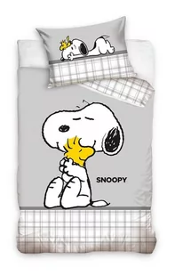 Carbotex, Snoopy komplet pościeli bawełnianej 100x135 + 40x60 - Pościel dla dzieci - miniaturka - grafika 1