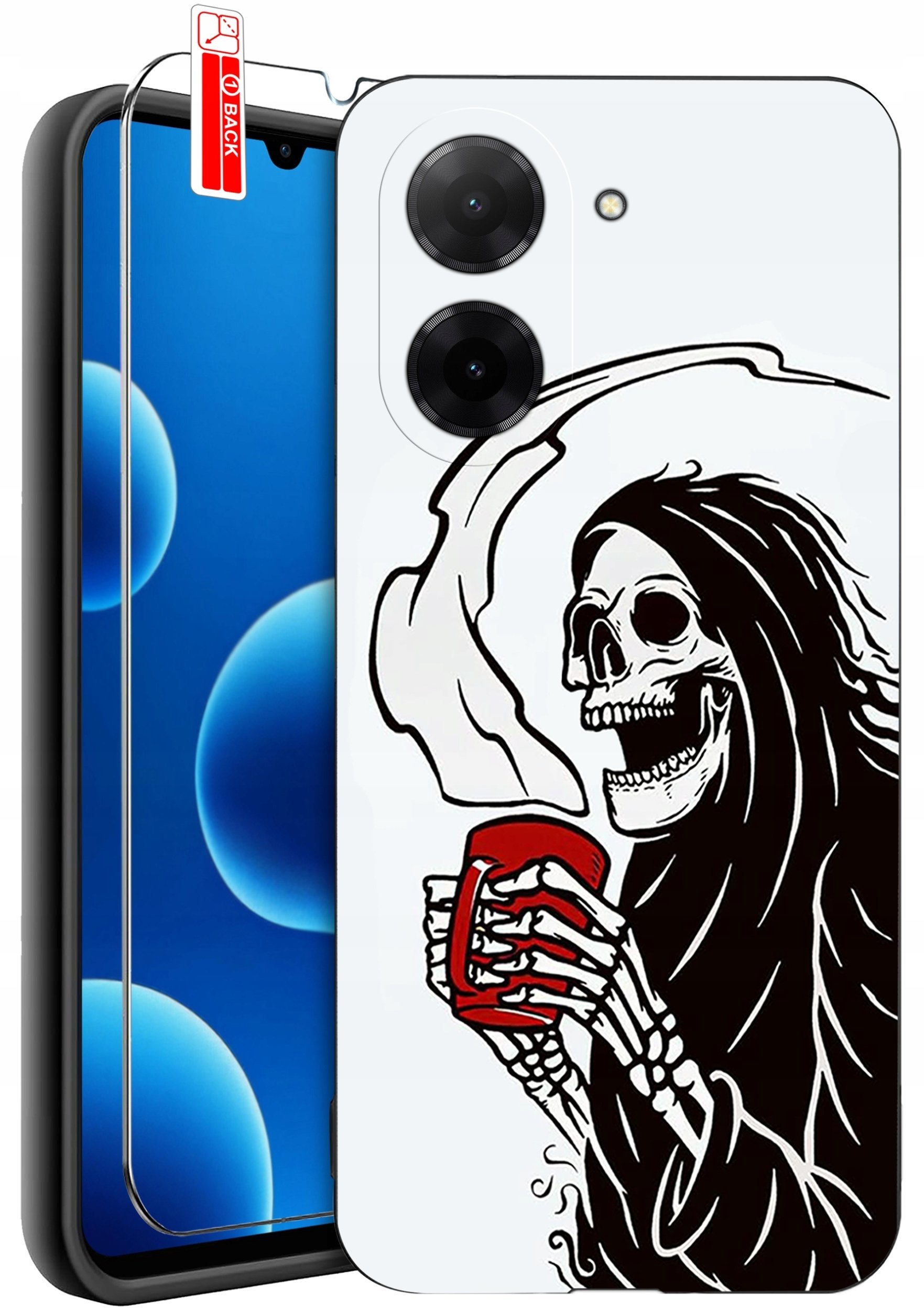 ETUI do Xiaomi Redmi A5 WZORY SILIKONOWE MATT CASE + SZKŁO 9H