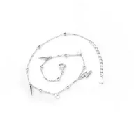 Bransoletki - Srebrna Bransoletka na nogę 925 Błyskawica cyrkonia - miniaturka - grafika 1