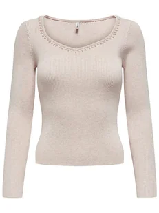 ONLY Sweter w kolorze beżowym - Swetry damskie - miniaturka - grafika 1