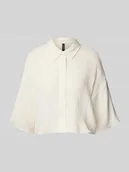 Bluzki damskie - Bluzka koszulowa o luźnym kroju z czystej bawełny model ‘NATALI’ - miniaturka - grafika 1