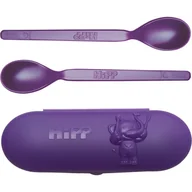Sztućce dla dzieci - Hipp Spoons Set zestaw naczyń na drogę Purple - miniaturka - grafika 1
