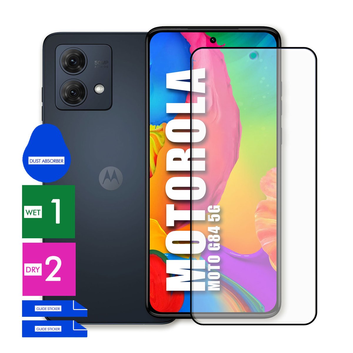 SZKŁO OCHRONNE DO MOTOROLA MOTO G84 5G HARTOWANE 9H PEŁNE CAŁY EKRAN 5D