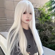 Pozostałe akcesoria fryzjerskie - TEMU Unisex Wig Dla Każdego Dnia Z Długimi Prostymi Białymi Włosami I Powietrznymi Włosami, Idealny Do Uroczystych I Naturalnych Wyglądów Dla Młodych - miniaturka - grafika 1