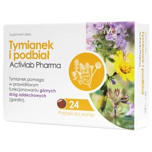 Activlab Pharma Tymianek i podbiał, 24 pastylki do ssania - Przeziębienie i grypa - miniaturka - grafika 1