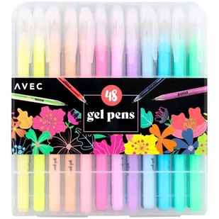 Kolorowe Żelopisy Długopisy Żelowe 48 Szt Zestaw - Długopisy - miniaturka - grafika 1