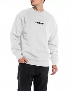 Replay Bluza męska, Biały 001, M - Bluzy męskie - miniaturka - grafika 1