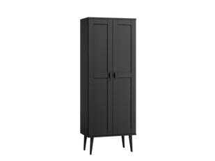 Szafa sosnowa Venuci 2D nr1 wieszak/półki 89 cm czarna - Szafy - miniaturka - grafika 1