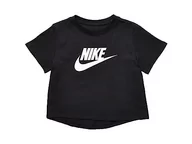 Koszulki dla dziewczynek - Koszulka dziewczęca Nike G NSW Crop Futura, czarny, L - miniaturka - grafika 1