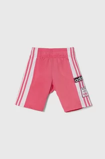 Spodnie i spodenki dla dziewczynek - adidas Originals szorty dziecięce kolor różowy wzorzyste - grafika 1