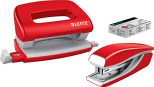 Leitz + dziurkacz Mini NeXXt WOW red - Zszywacze biurowe - miniaturka - grafika 1