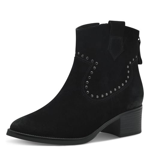 Marco Tozzi Damskie botki Zip+Slip 2-25000-43 modne kozaki, czarne, 37 EU, czarny, 37 EU