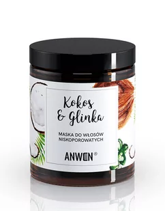 Anwen Anwen maska do włosów o niskiej porowatości Kokos i glinka 180ml - Maski do włosów - miniaturka - grafika 1