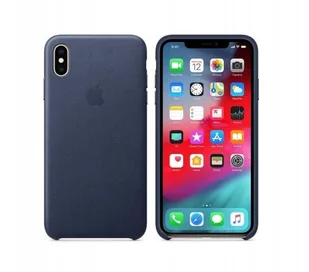 Plecki Apple Do Iphone Xs Max Leather Niebieski - Etui i futerały do telefonów - miniaturka - grafika 1