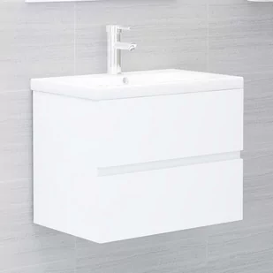 vidaXL Szafka pod umywalkę, biała, 60x38,5x45 cm, płyta wiórowa vidaXL - Szafki łazienkowe - miniaturka - grafika 1