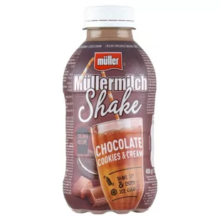 Müller Müllermilch Shake Napój mleczny o smaku czekoladowo-ciasteczkowym 400 g - Mleko - miniaturka - grafika 1