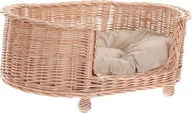 Legowiska dla psów - WickerPL OWALNE luksusowe WIKLINOWE LEGOWISKO DLA PSA KANAPA DLA ZWIERZĄT 80X50 H12/30 CM - miniaturka - grafika 1