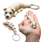 Breloki - Ruchomy Brelok - Pitbull, American Pit Bull Terrier, Brelok do Kluczy - miniaturka - grafika 1